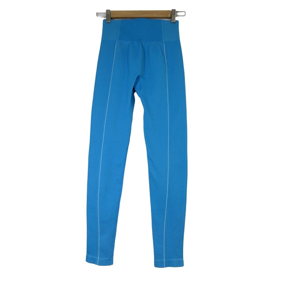 Seamless Compression Workout Leggings Women's Size XS/S‎ Blue Stretch Athletic - Picture 2 of 13